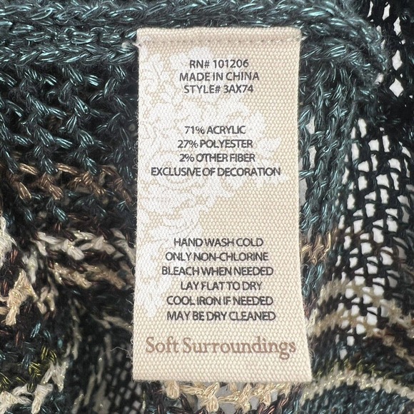 Soft Surroundings Open Knit Sweater Petite Small - Picture 4 of 5